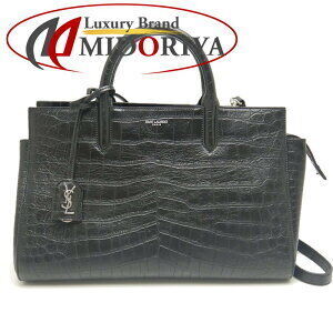 SAINT LAURENT Cabas Rive Gauche handbag Crocodile leather black